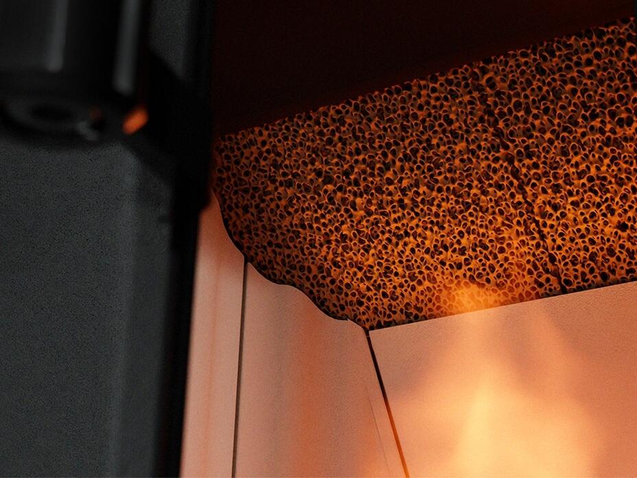 Glühender keramischer Katalysator im HARK ECOplus FlameKat